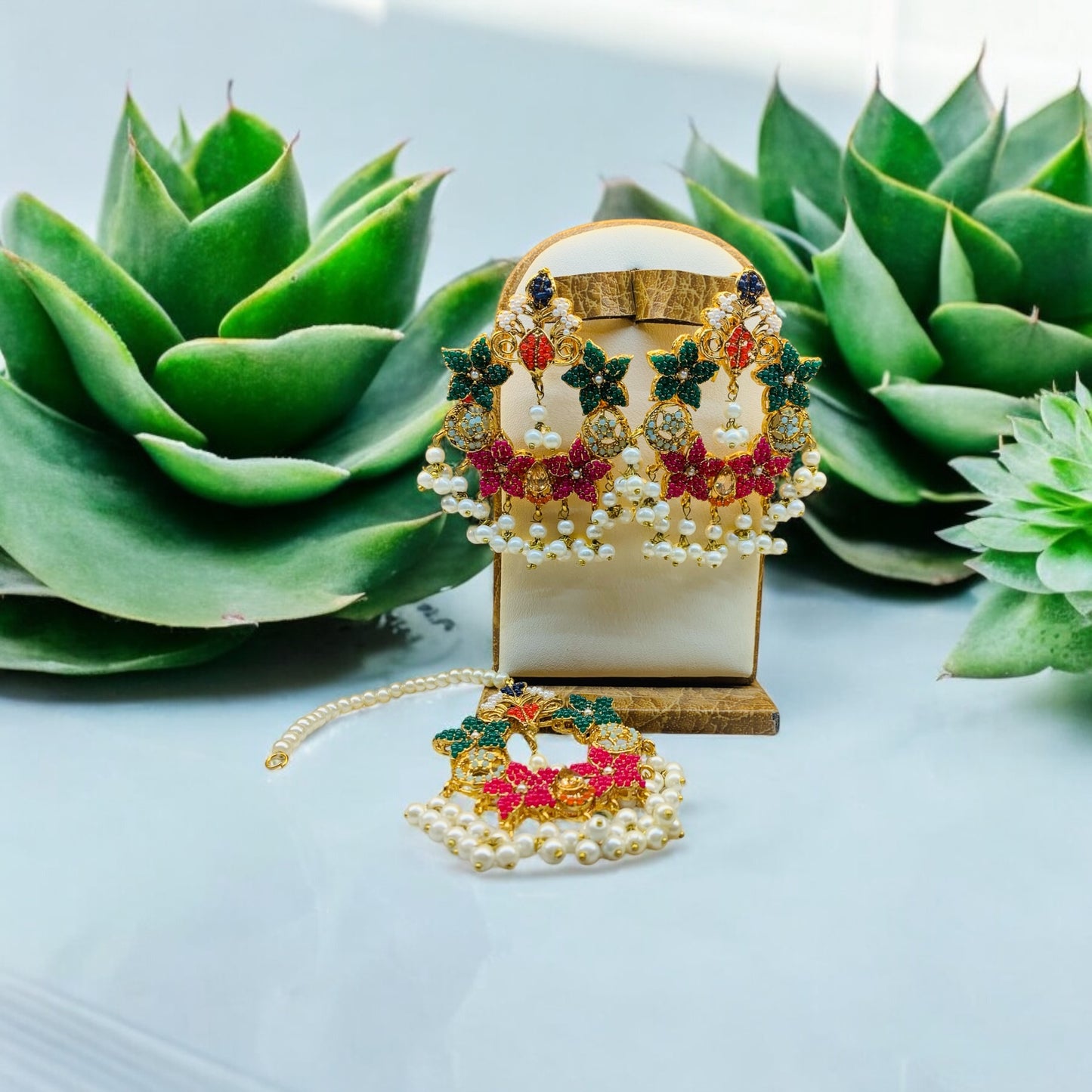 Navratan Earrings Tika