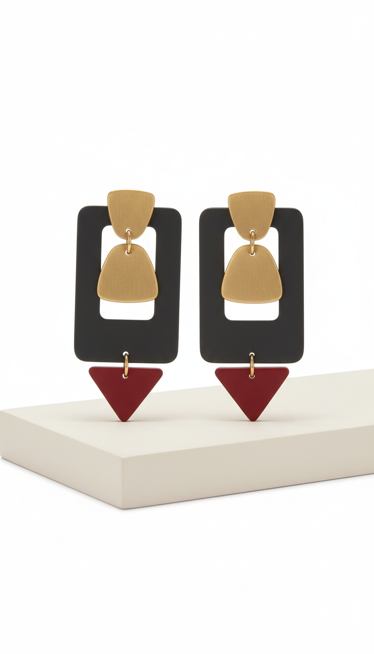Oversized geometric drop earrings