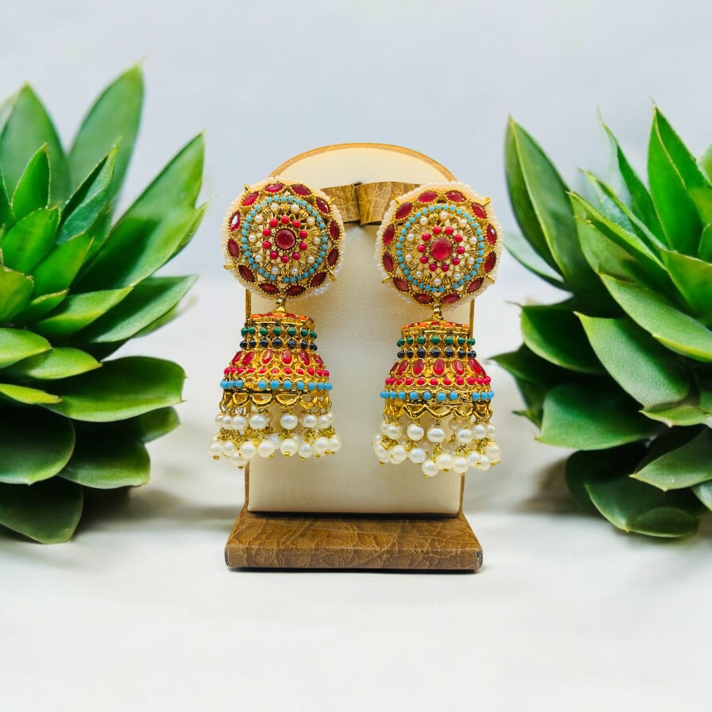 Nauratan Earrings Jhumki