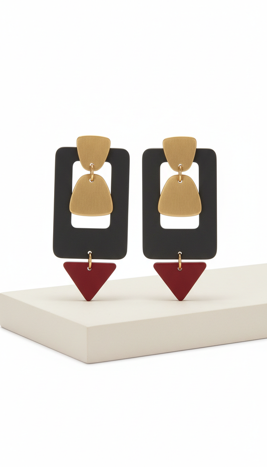 Oversized geometric drop earrings