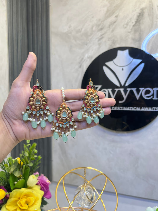 Nauratan Earrings Tika