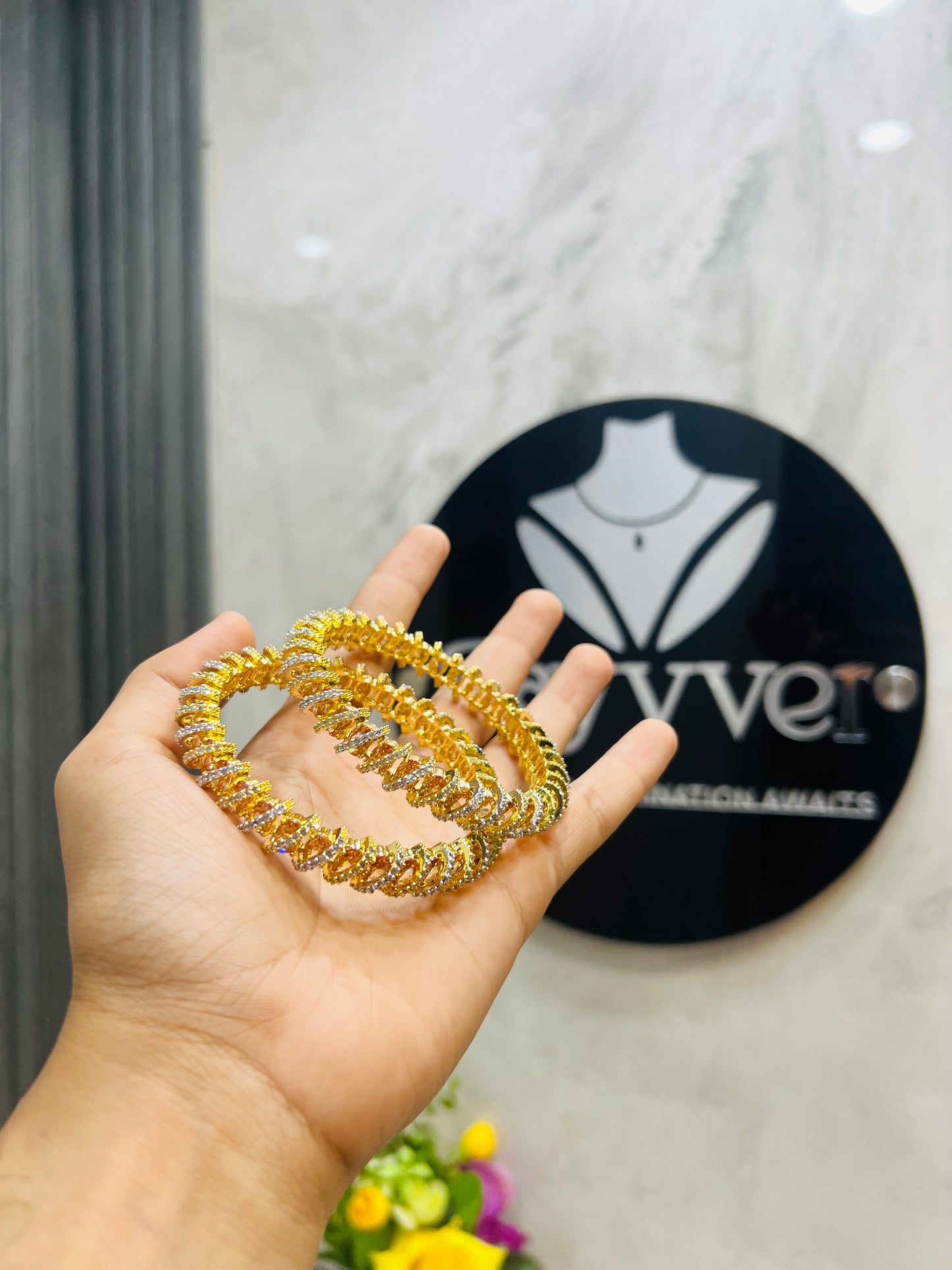 2 pieces Zircon Bangles