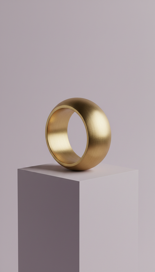 Chunky brushed brass ring