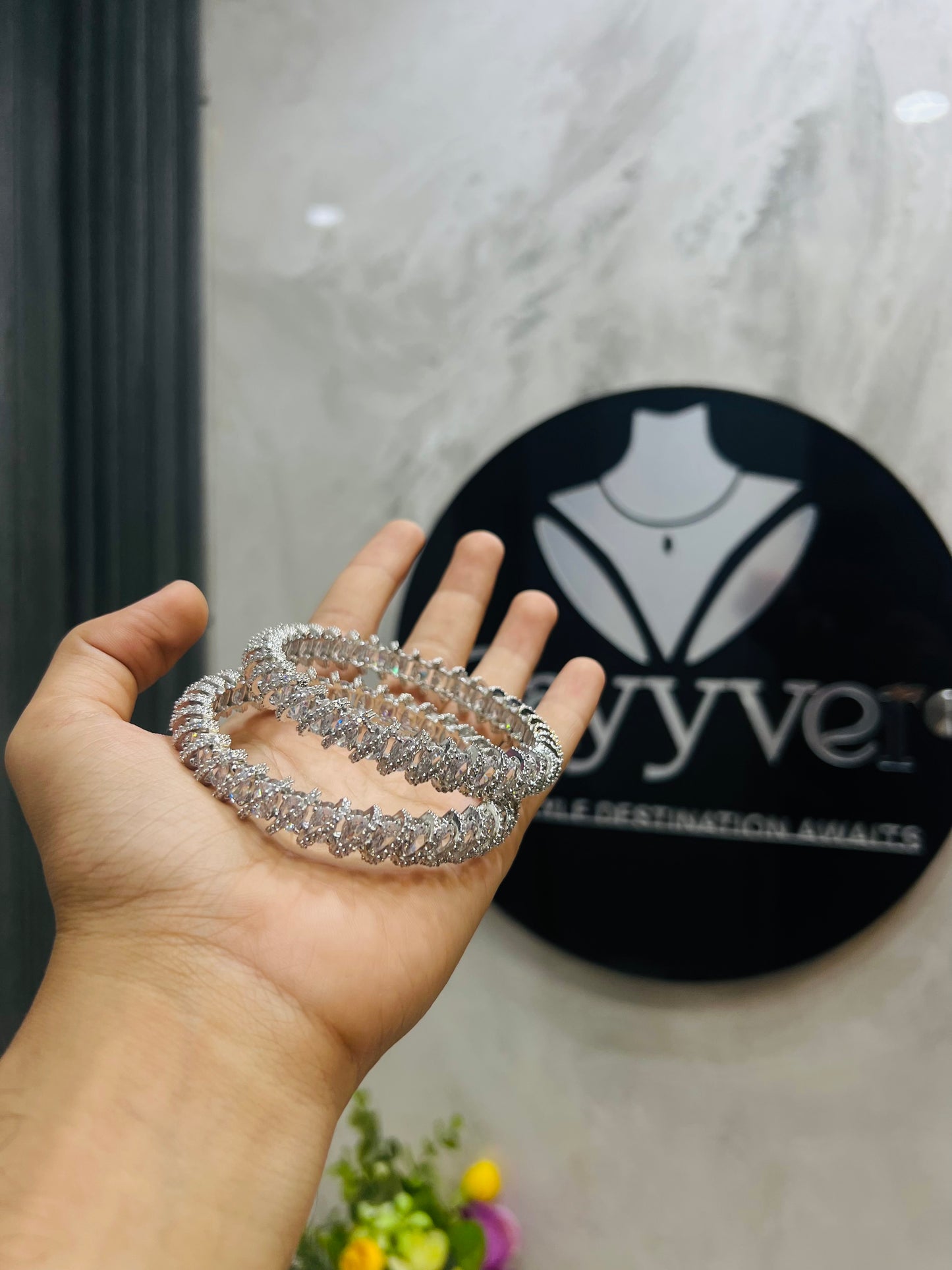 2 pieces Zircon Bangles