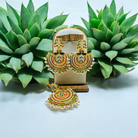 Nauratan Earrings Tika