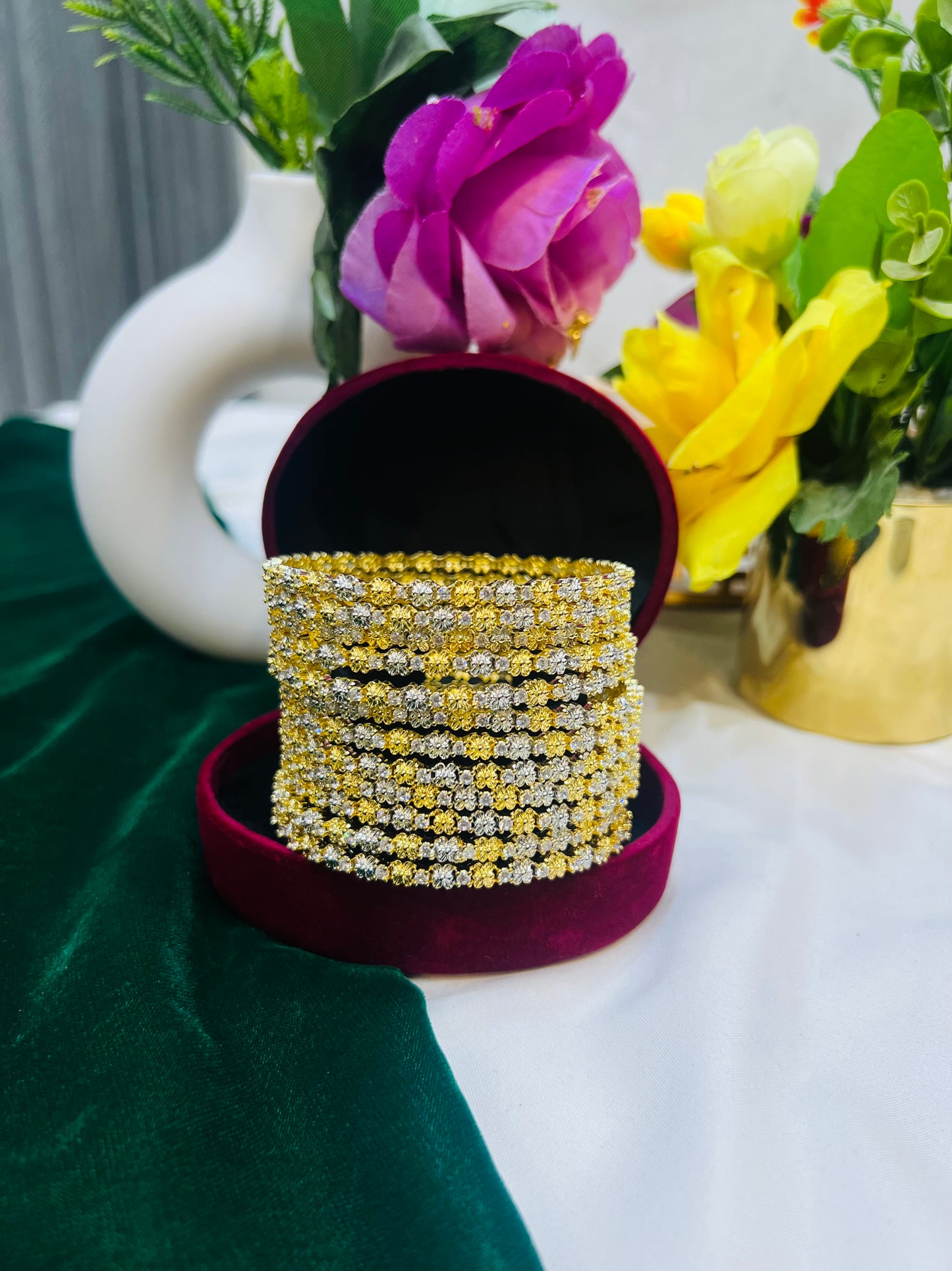 12 pieces Zircon Bangles