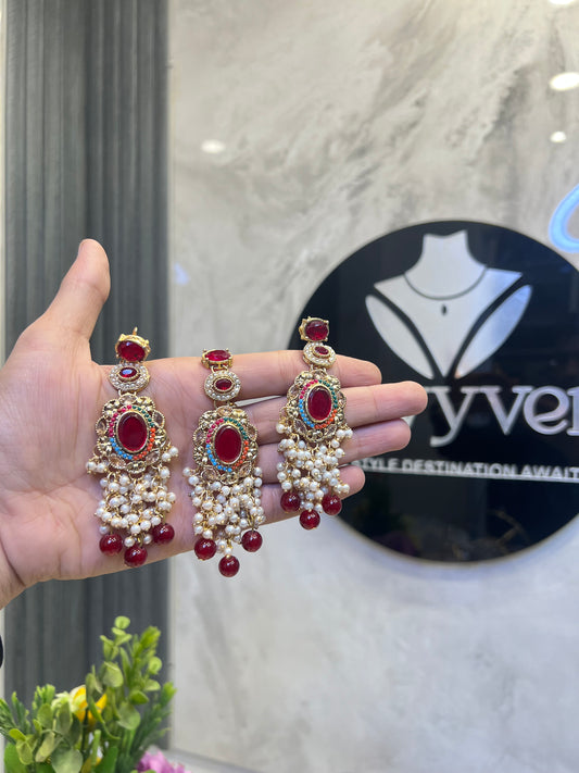 Nauratan Earrings Tika