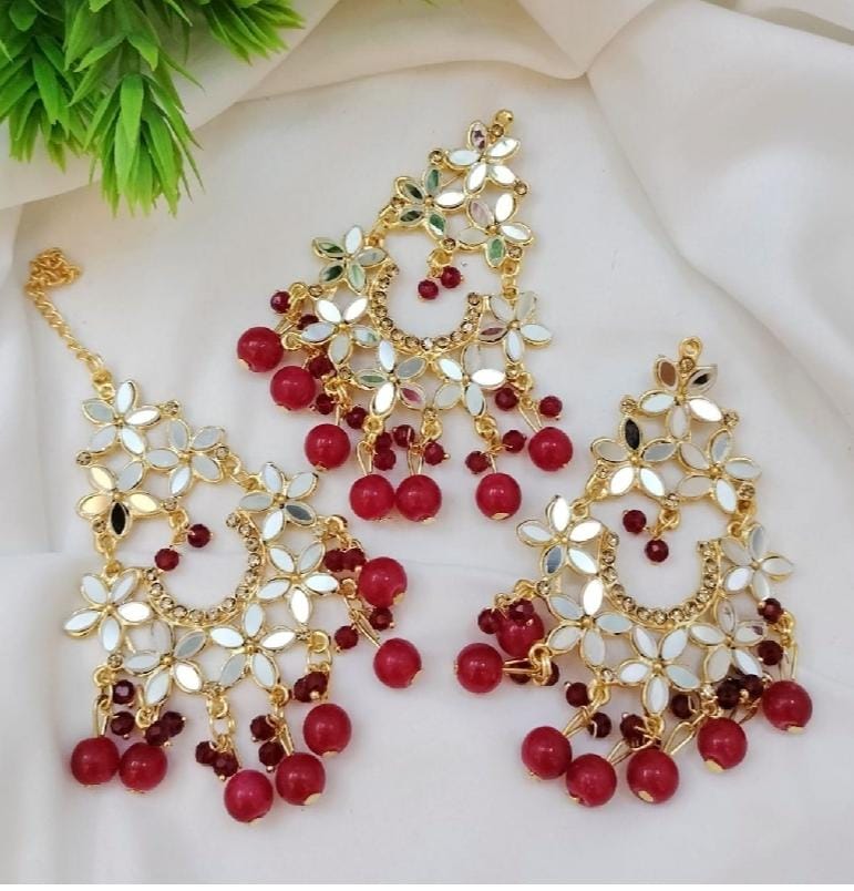 Kundan Earrings Tika